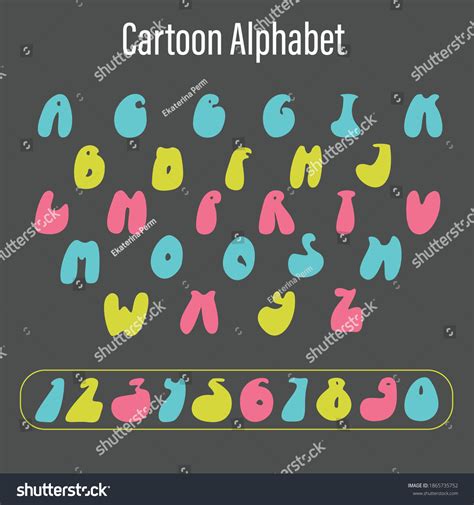 Hand Drawn Alphabet Cartoon Letters Numbers Stock Vector (Royalty Free ...