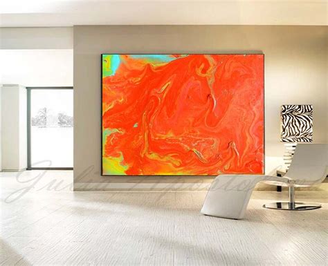 Orange Abstract Painting Abstract Print Modern Canvas Wall | Etsy