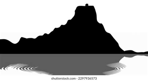 Black Background Mountain Silhouette Illustration On Stock Vector (Royalty Free) 2297936573 ...