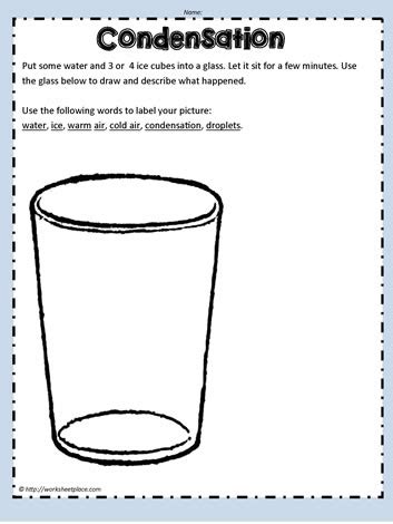 Condensation Experiment Worksheets