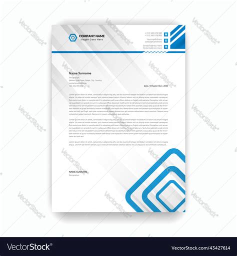 Letterhead pad design Royalty Free Vector Image