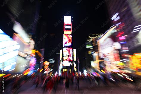 The times square at night Stock Photo | Adobe Stock