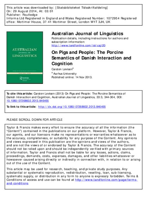 (PDF) On Pigs and People: The Porcine Semantics of Danish Interaction and Cognition | Carsten ...