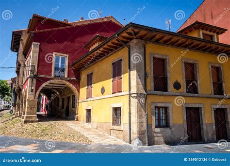 Colorful Buildings in Aviles Old Town, Aviles, Asturias, Spain Editorial Photo - Image of ...