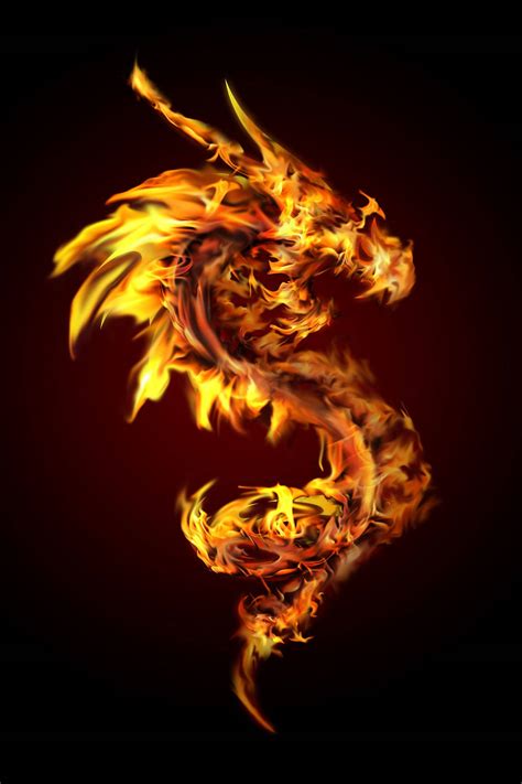 Download Fire Dragon Flame Art Wallpaper | Wallpapers.com