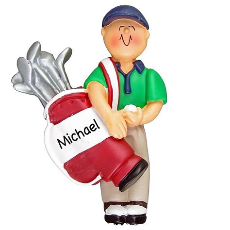 Golfer Christmas Ornament Multi | Personalized ornaments, Personalized ...