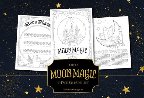 A Free Moon Magic Coloring Page Set - Coloring Book of Shadows