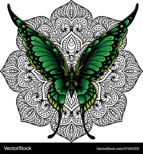 Butterfly with mandala Royalty Free Vector Image