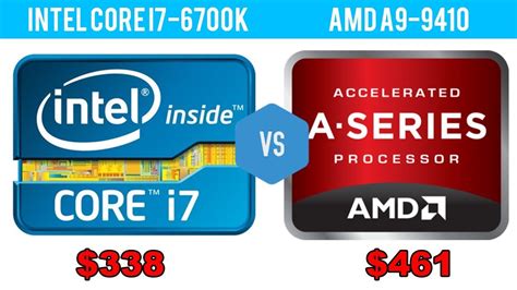 Intel Core i7 6700K vs AMD A9 9410 - YouTube