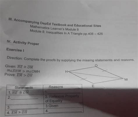 Solved: III. Accompanying DepEd Textbook and Educational Sites ...