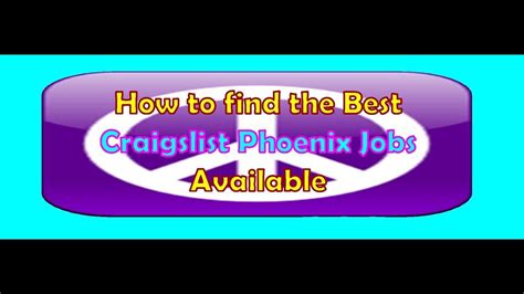 Craigslist Phoenix Jobs | Job, Craigslist, Business