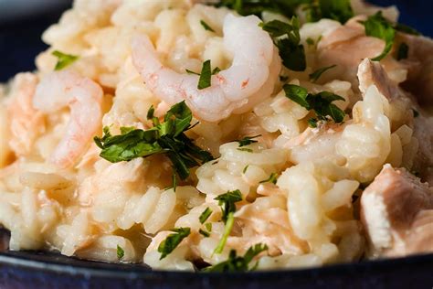 Salmon and prawn risotto | Recipes Made Easy