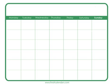 Print Blank Calendar Template | Images and Photos finder