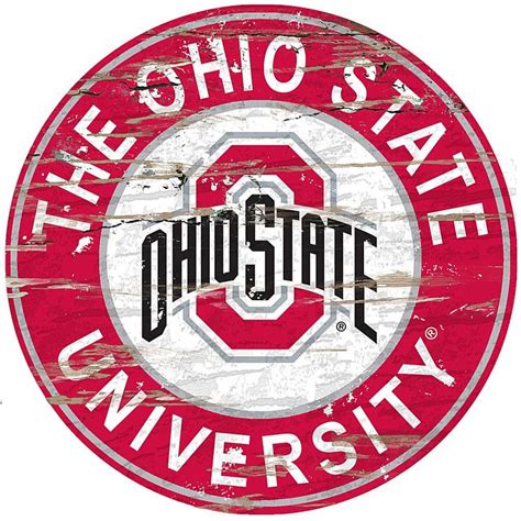 Officially Licensed NCAA Distressed Round Sign - Ohio State Un. - 9368191 | HSN | Ohio state ...