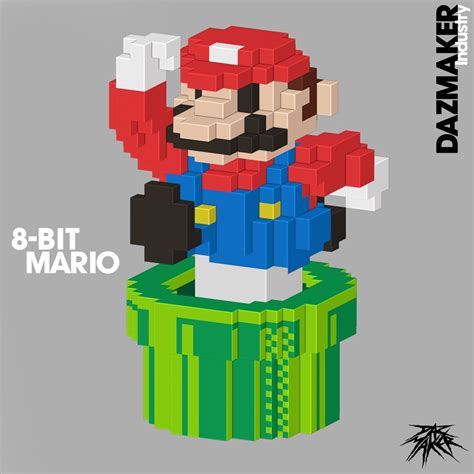 Mario 8-Bit Sculpture (Papercraft Digital Template) - DAZMAKER's Ko-fi Shop - Ko-fi ️ Where ...