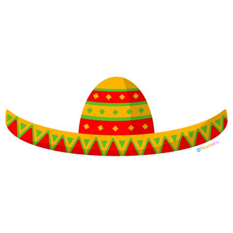 FREE Mexican Sombrero Hat Clipart (PNGfile) | Pearly Arts