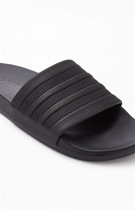 adidas Black Adilette Comfort Slide Sandals for Men - Lyst