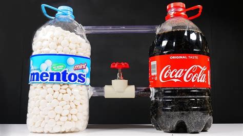 Communicating vessels experiment: Coca Cola vs Mentos – Canvids