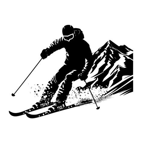 Skiing Down Mountain SVG File for Cricut & Silhouette