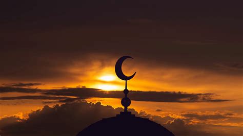 The Islam Symbol On Sunset Background Time Stock Footage SBV-336096748 - Storyblocks