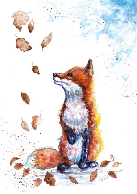 Fox Watercolour Art fox Watercolour Print fox Watercolor - Etsy