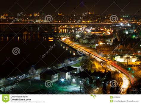 Night view of Istanbul stock photo. Image of architectural - 23139082