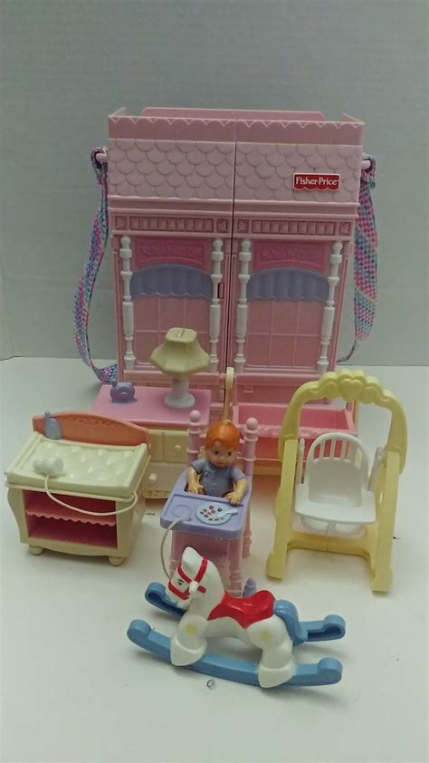 fisher price loving family new addition bed time Nursery Fold Out Play Set Pink - Character