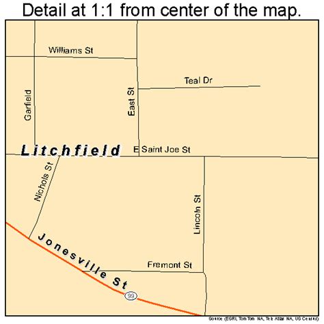 Litchfield Michigan Street Map 2647980