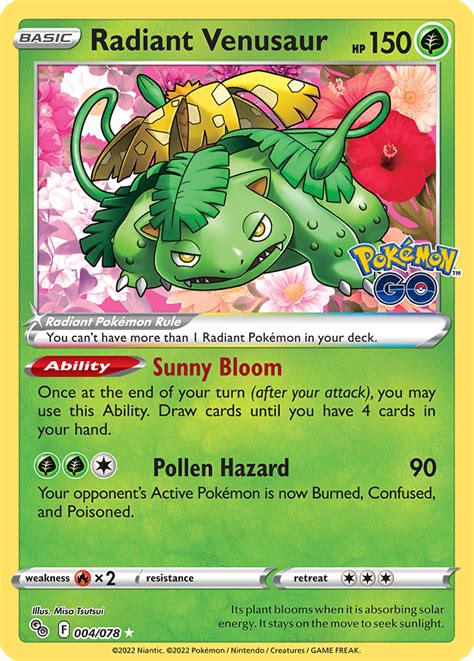 Radiant Venusaur Pokemon Go Pokemon Card | Pikawiz