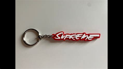 Supreme Red Futura Logo Keychain - YouTube