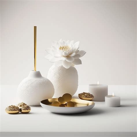 Premium Photo | Zen spa decorations with stones, flowers and candle