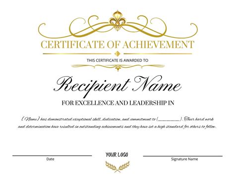 Certificate of Achievement Editable Canva Template Certificate for ...