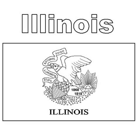 Illinois State Flag Coloring Page : Color Luna | Flag coloring pages, Coloring pages, Flower ...