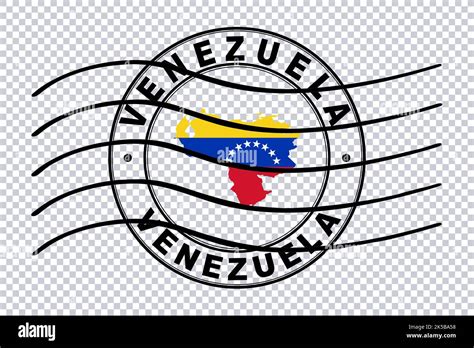 Map of Venezuela, Postal Passport Stamp, Travel Stamp, Clipping path Stock Photo - Alamy