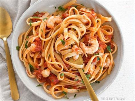 Spicy Seafood Pasta with Tomato Butter Sauce - Budget Bytes