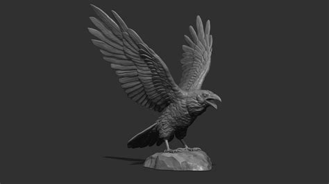 Raven Spread Its Wings - 3D Print Model by guninnik81