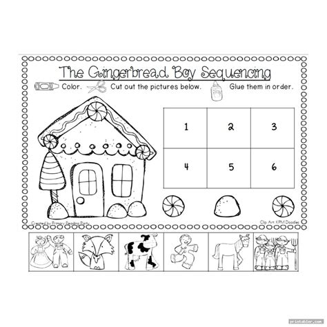 Printable Gingerbread Man Story Sequencing Pictures