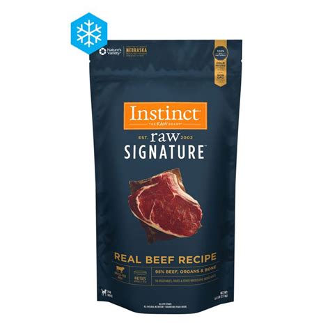 Instinct Raw Signature Patties Real Beef Recipe Frozen Dog Food - In ...