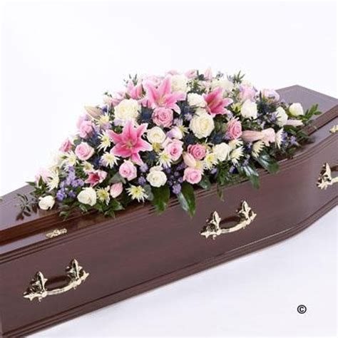 Pink and White Casket Spray – buy online or call +353 61 312666