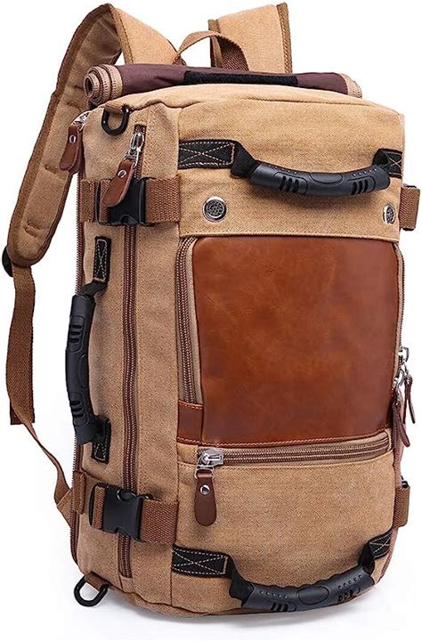 Travel Backpack for Men 30L Carry-on Flight Canvas Backpacks Mens Duffel Leather Hiking Casual ...