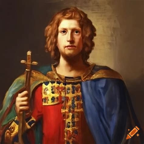 Oil painting of a medieval king