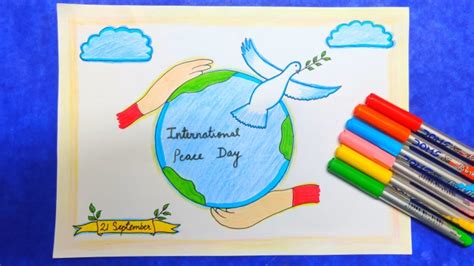 World Peace Day, International Day Of Peace, Poster Drawing, Easy ...