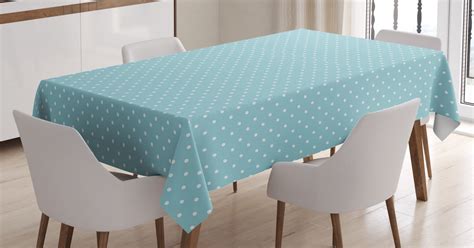 Light Blue Tablecloth, Classic Polka Dots Vintage Design Stylish ...