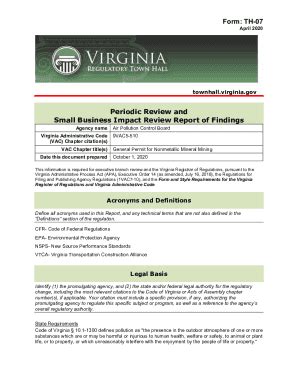 Fillable Online www.townhall.virginia.govLGetFilePeriodic Review and ...