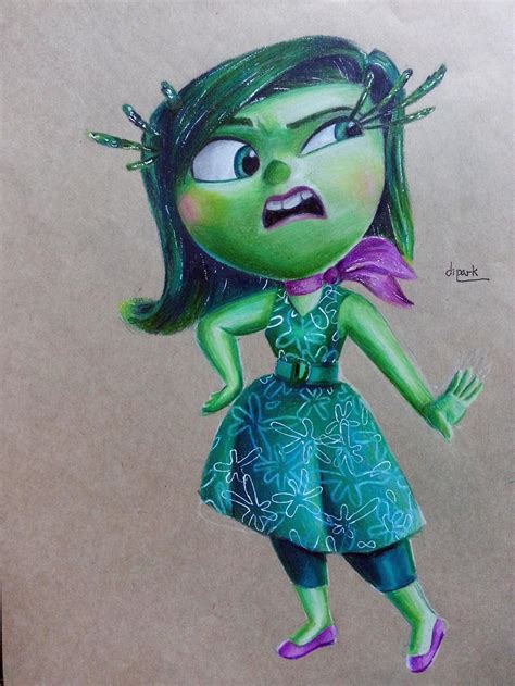 inside out disgust fan art with coiorpencil by KR-Dipark on DeviantArt