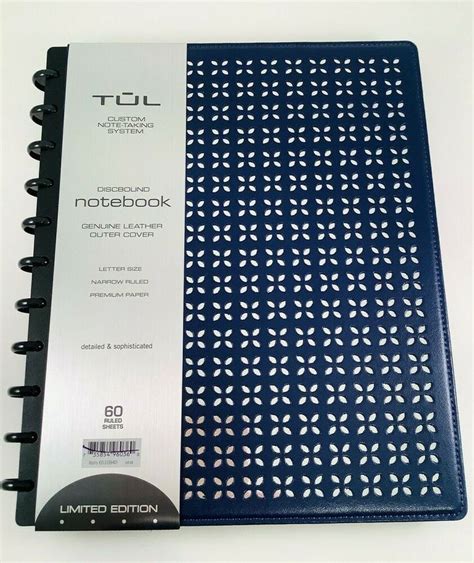 TUL Custom Note-Taking Discbound Leather Notebook Navy Chrome LIMITED EDITION #TUL | Custom ...