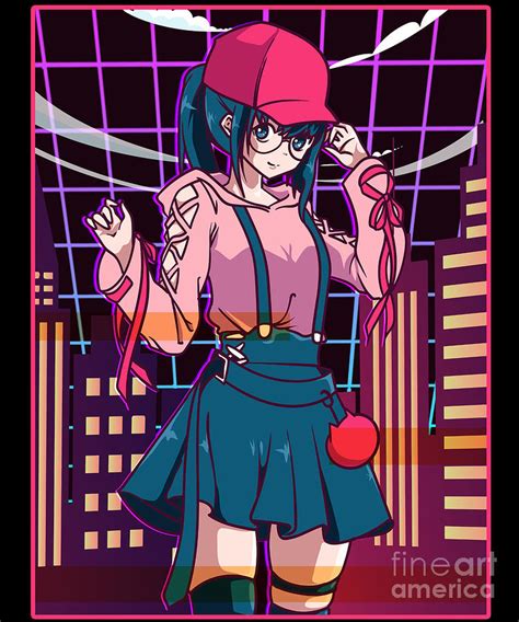 Aesthetic Vaporwave Anime Girl Japanese Kanji Kawaii Waifu Art Board Print | ubicaciondepersonas ...