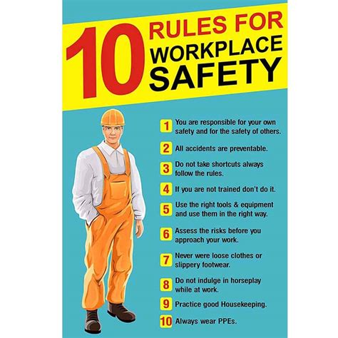 Buy Signageshop Sp-243654 10 Rules For Workplace Safety Poster Online at desertcart Japan