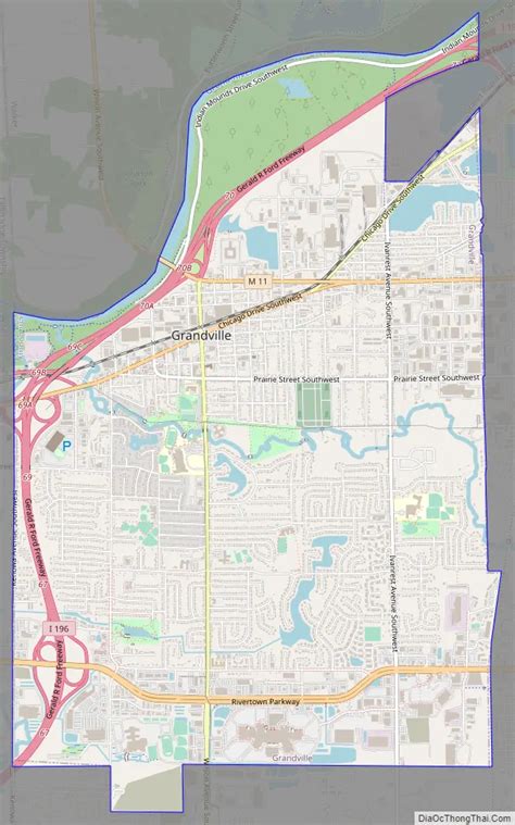 Map of Grandville city - Thong Thai Real