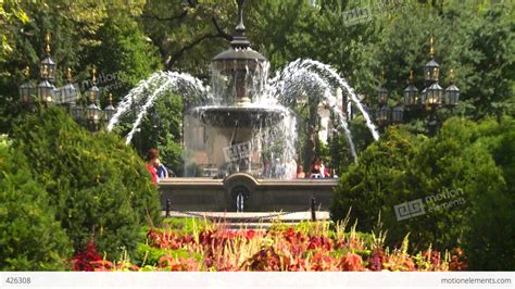 New York City Hall Park Fountain Stock video footage | 426308